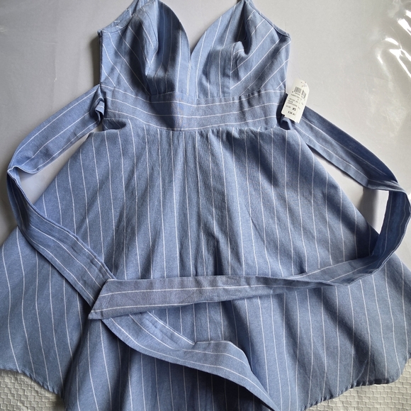 Blue Striped Sleeveless Dress - Picture 3 of 8